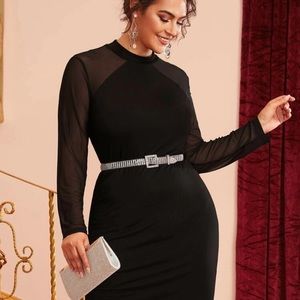 Mesh Sleeve Bodycon Dress
